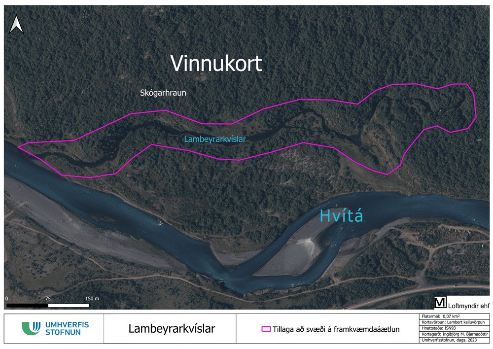 Lambeyrarkvísl kort